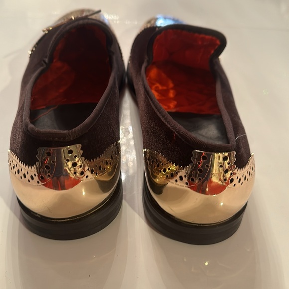 Evening men’s shoes in European size 44. Burgundy and gold (I’m color blind?) - Picture 3 of 5